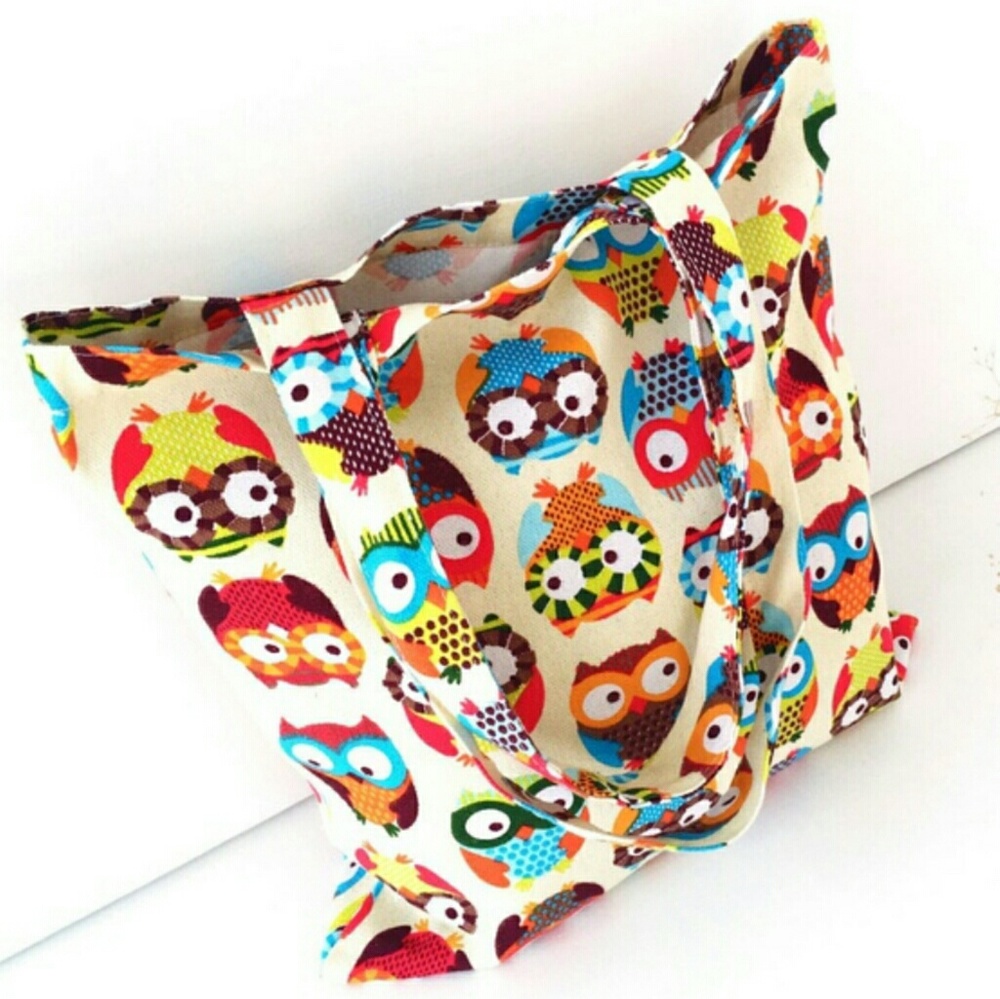 Cute Owl canvas, shoulder handbag